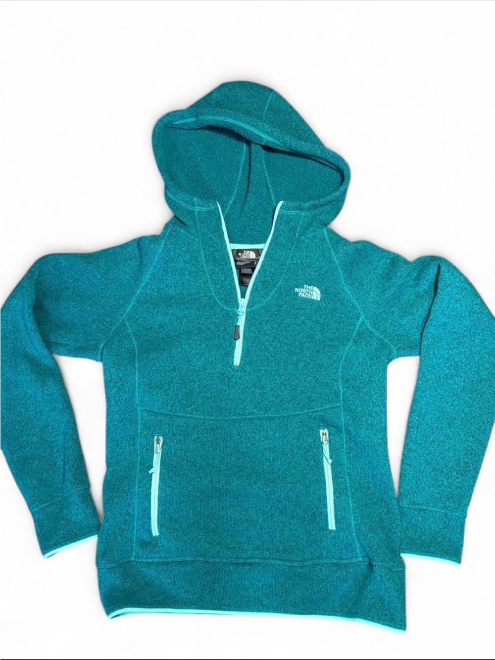 The North Face Women’s Small Teal Heather Fleece Quarter Zip Hoodie